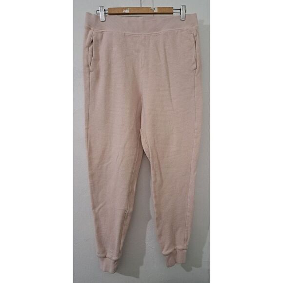 Cos Womens Large Sweatpants Joggers Waffle Knit Light Peach Color - Picture 1 of 8